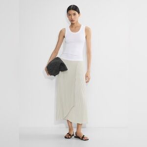 New Aritzia Babaton Ladder Skirt Matte satin pleated maxi skirt